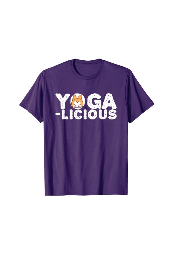 Playful Fox Graphic Yoga-licious T-Shirt for Fun Meditation and Stretching Activities