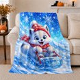 thumbnail image 1 of Playful Fox Sled Adventure Winter Snow Scene Vibrant, Peaceful Mountain Lake Scene, Warm Flannel Blanket for Cabin and Lodge, Outdoor Lovers Camping Gift, Playful Home Decor, 1 of 9
