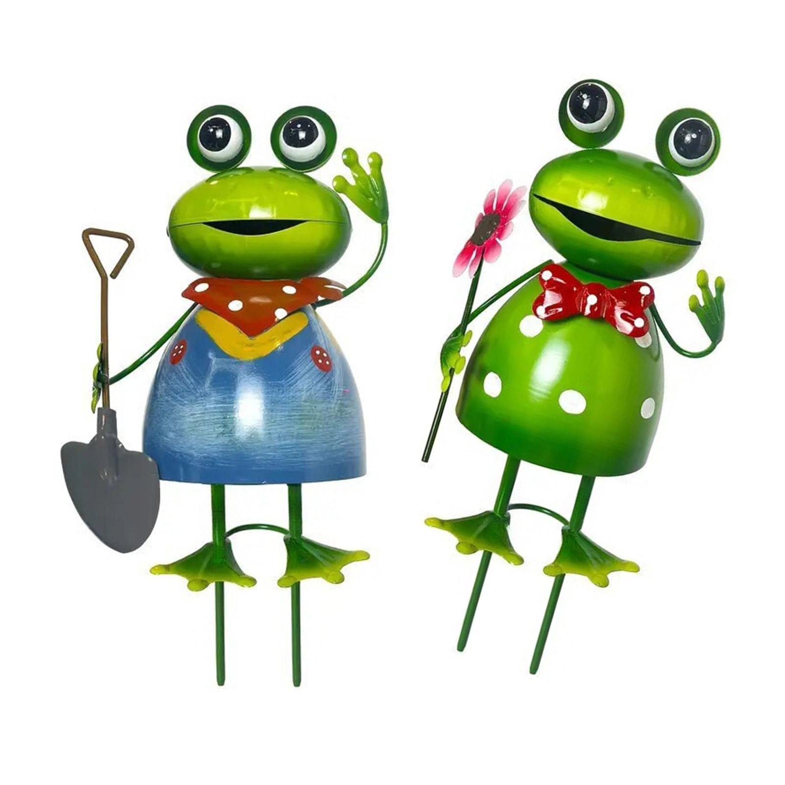 Playful Frogs Statues Iron Sculptures Weather Resistant Lawns Yard Art Ornaments Easy to Arrange