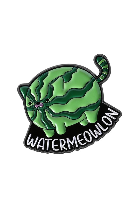 Playful Fruit Shaped Oil Brooches Cartoon Kitten Design Vibrant Colors Alloy Jewelry Novelty Gift Ideas