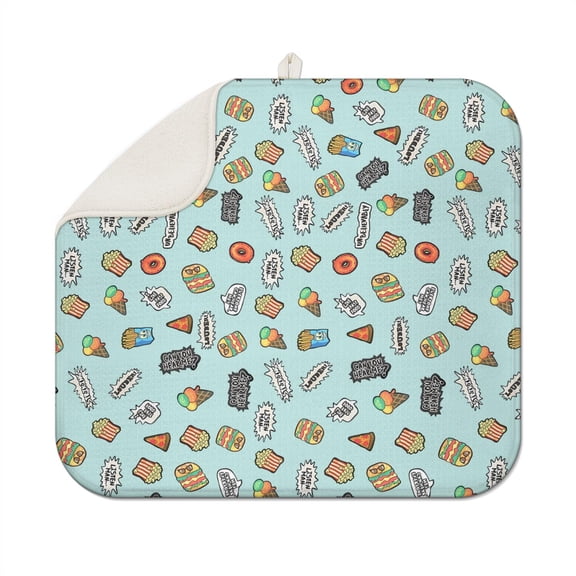 Playful Galaxy Stars Dish Mat - Thick 3-Layer Heat Resistant Countertop Drying Pad, Quick Dry & Space-Saving Design