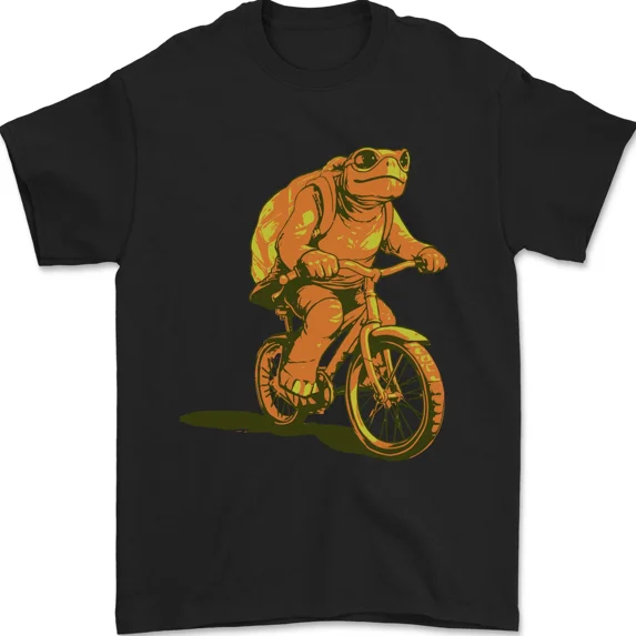 Playful Gentle Sea Creature Riding Bicycle Cycling Humor Animal Art Unisex T-Shirt, up to size 5XL