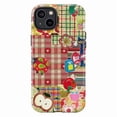 thumbnail image 1 of Playful Gingham & Plaid Collage Phone Case, Cat, Apple & Ladybug Design iPhone Cover, Protective Case for iPhone 17 16 15 14 13 12 11 Pro Plus Max Mini, 1 of 6
