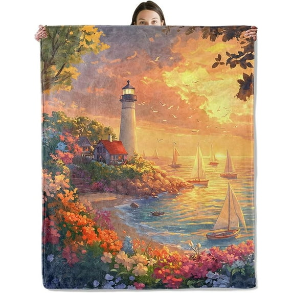Playful Giraffe Blanket, Cozy Flannel Funny Giraffes in Forest Throw Blanket for Couch Outdoor, Plush Soft Lightweight Travel Blankets for Bed Decor and Gifts, for Women Men Adults Kids 60"x80"