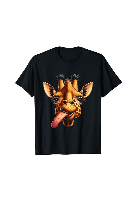 Playful Giraffe Face T-Shirt for Safari and Zoo Animal Lovers