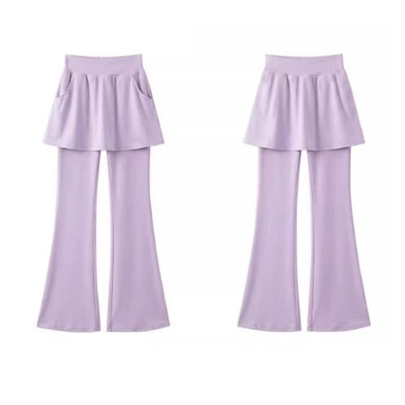 Playful Girls Pants Faux Two Piece Lay Flat Design Built In Shorts Activewear Yoga Dance School