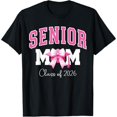 thumbnail image 1 of Playful Graduation Graphic Tee, Tops Has "SENIOR", "MOM", "Class of 2026" Text with Grad Cap & Bow Design, Round Neck Regular Fit T - shirts, Size(S - 5XL), 1 of 5