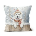 thumbnail image 1 of Playful Great Pyrenees Welcomes Winter Snowy Day with Cardinal Bird Pillow Cushion Double Sided Pyr Dog Lover Throw Pillow - 2017, 1 of 4