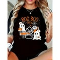 thumbnail image 1 of Playful Halloween Medical - Themed Patterned Tee,Tops Boasts "BOO BOO CREW" Text and Ghost Nurses, Skeleton Patient Illustration, Round Neck Regular Fit T - shirts, Size(S - 5XL), 1 of 5