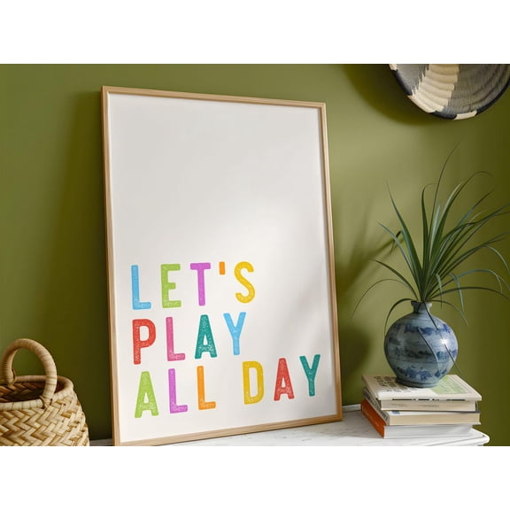 Playful Illustration Wall Art with Oak or Ash Frame, Unframed Paper Print Size 8x12