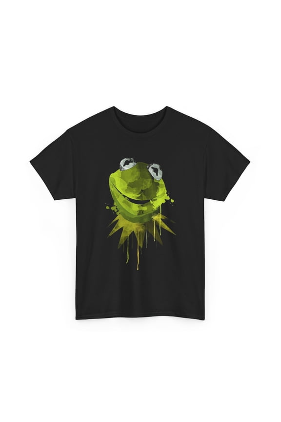 Playful Kermit Expression Tee, Cool Graphic T-Shirt, Animal Lover Gift
