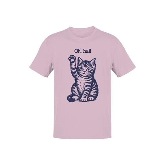 Playful Kitty "Oh, Hai" Design Men's T-shirt