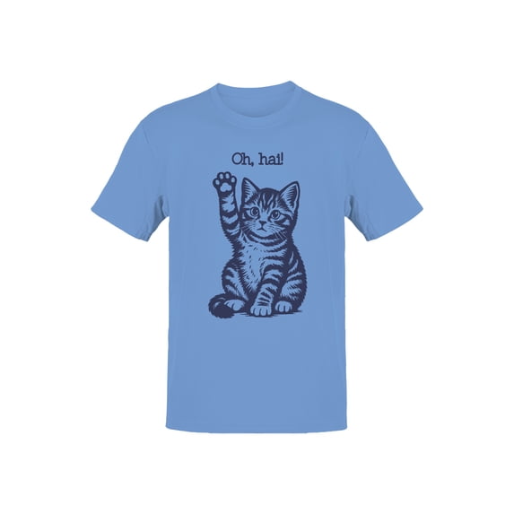 Playful Kitty "Oh, Hai" Design Men's T-shirt