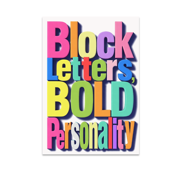 Playful Letter Wall Decor - Block Monogram Play Enthusiast - 13x19 Poster Print
