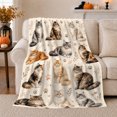 thumbnail image 1 of Playful Maine Coon Cat Grid, Playful Pet Portrait Pattern, Warm Flannel Blanket for Living Room and Reading Nook, Cat Lovers Halloween Gift, Pet Lover Home Decor, 1 of 9