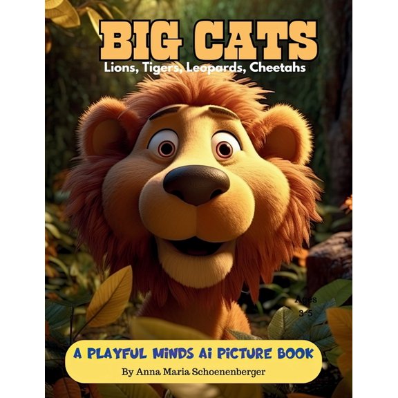 Playful Minds AI Picture Books of Jungle Animals: BIG CATS - A Playful Minds AI Picture Book for Ages 3-5: Lions, Tigers, Leopards and Cheetahs (Paperback)