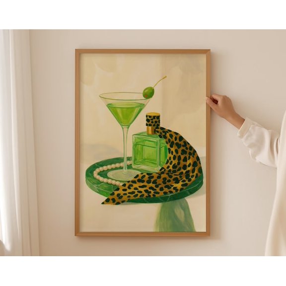 Playful Mini Leopard Wall Art Print, Unframed Paper Poster 8x10in