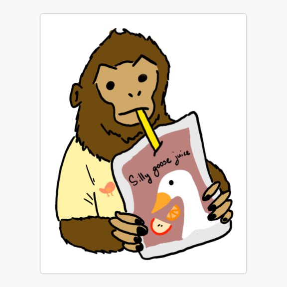 Playful Monkey Juice Quote Sticker
