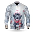 thumbnail image 1 of Playful Newfoundland Welcomes Winter Snowy Day with Cardinal Bird All Over Print 3D Baseball Jacket Lab Dog Lover Gifts Bomber Jacket Softball - 12017, 1 of 6