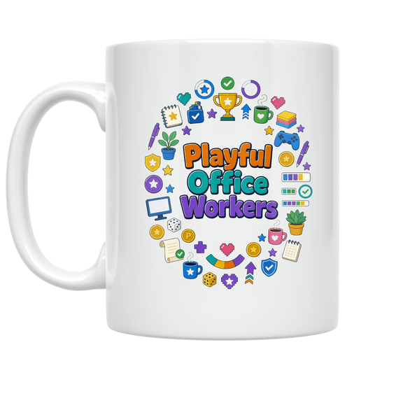 Playful Office Workers Design - Corporate Team - 11 oz Ceramic Coffee Mug