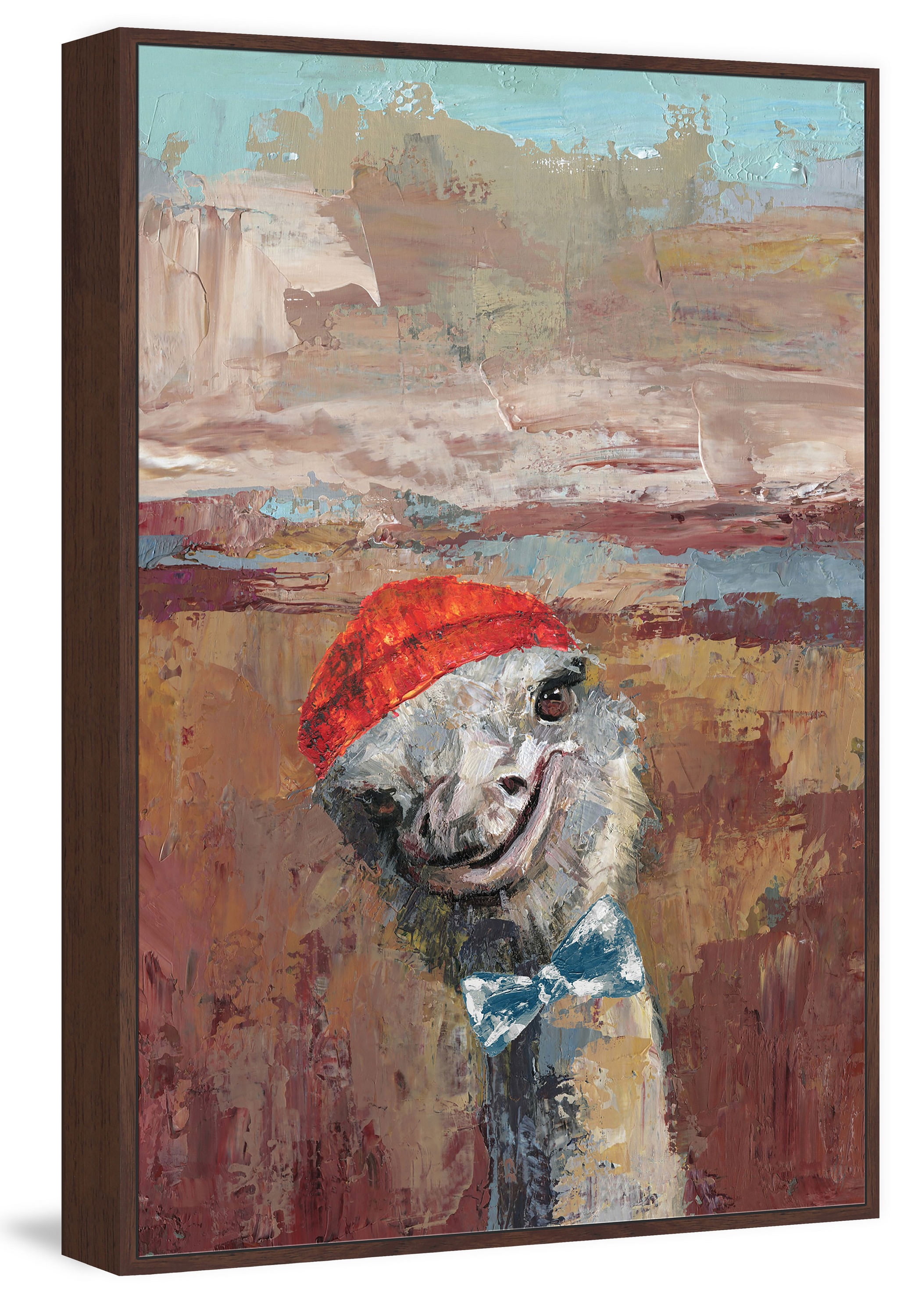 Playful Ostrich Floater Framed Painting Print on Canvas