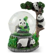 Playful Panda Bears 100mm Resin 3D Water Globe Plays Tune Beautiful Dreamer