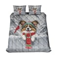 thumbnail image 1 of Playful Papillon Welcomes Winter Snowy Day with Cardinal Bird Quilt Bedding Set Pap Butterfly Dog Lover 1 Blanket Bed Cover 2 Pillowcases - 12017, 1 of 5