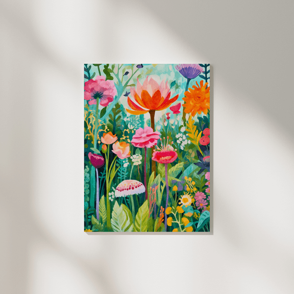 Playful Paradise of Blooms - Enchanting Whimsical Gardens Canvas & Poster Prints - Enhance Your Living Space