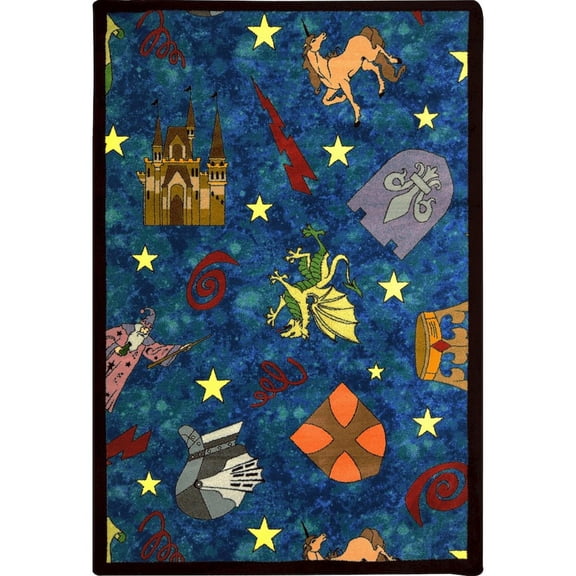 Joy Carpets Playful Patterns Mythical Kingdom 3'10" x 5'4" Area Rug in Color Multi