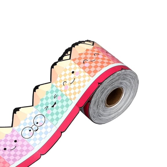 Playful Pencil Themed Bulletin Board Border Stickers Roll, Classroom Decoration, 2.75in x 16.4ft, Paper, 1 Roll