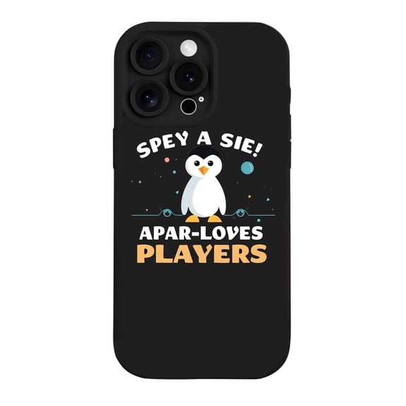 Playful Penguin Design iPhone 15 Pro Case - Lightweight Yellowing Resistant Whimsical Cartoon Pattern with Colorful Stars