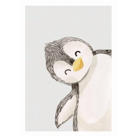 Playful Penguin Print Wall Art Modern Wall Decor For Living Room Bedroom