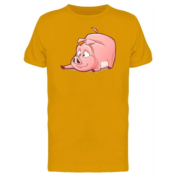 Playful Pig Cartoon T-Shirt Men -Image by Shutterstock, Male x-Large