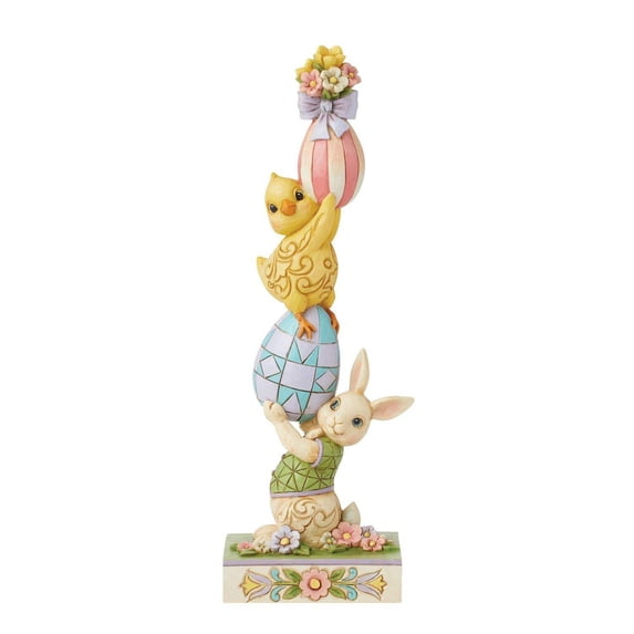 Playful Pile-Up - Bunny and Eggs Stacked Figurine