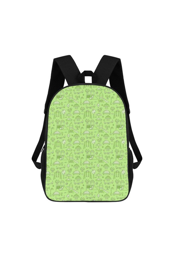 Playful Playground Pattern Design Backpack Backpack Student Backpack Cartoon Canvas Backpack