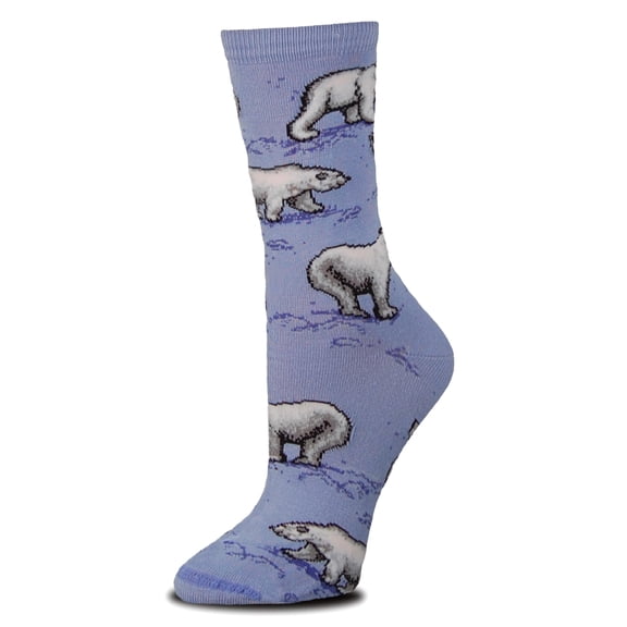 Playful Polar Bear Blue Medium Socks