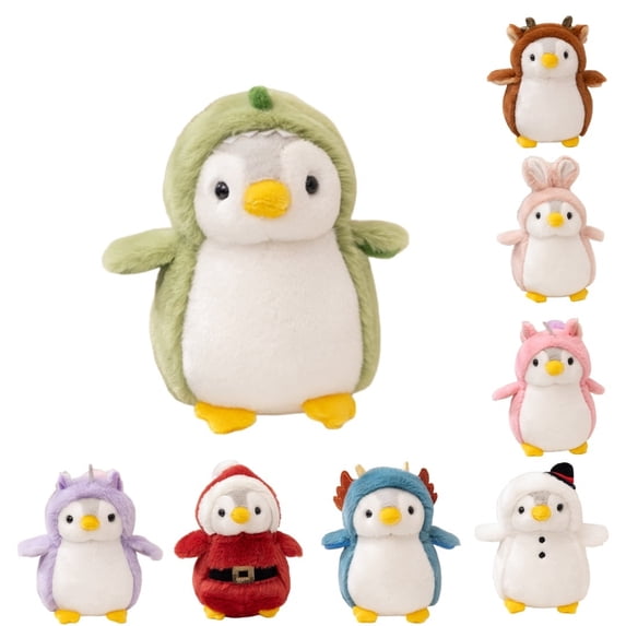 Playful Pompom Penguin Dinot Vibrant Companions Endless Fun Stuffed Animal Toy - 7.9''