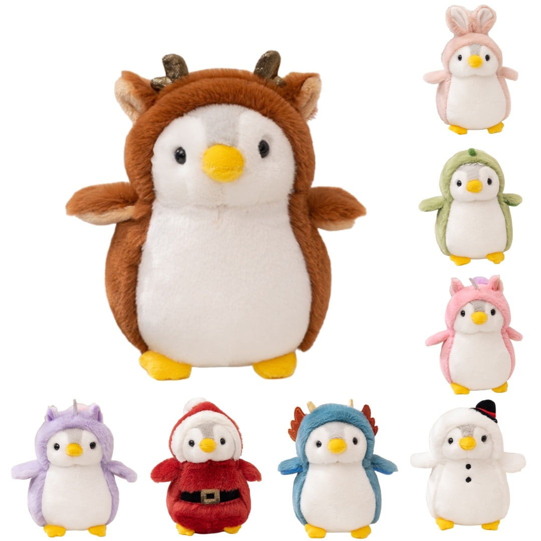 Playful Pompom Penguin Santa Claus/Deer/Snowman Plush Vibrant