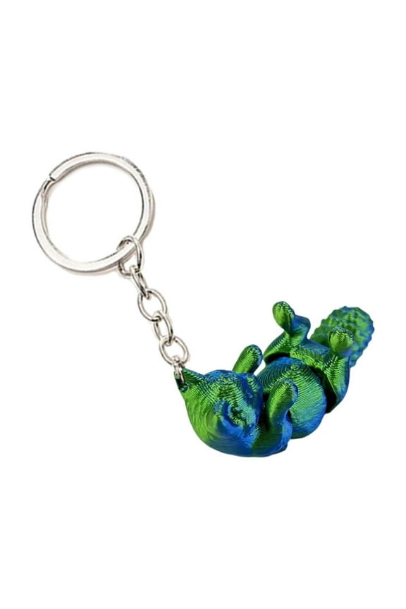 Playful Posable Cat Keychain, 3D Printed Multi Joint Kitten for Personal Style