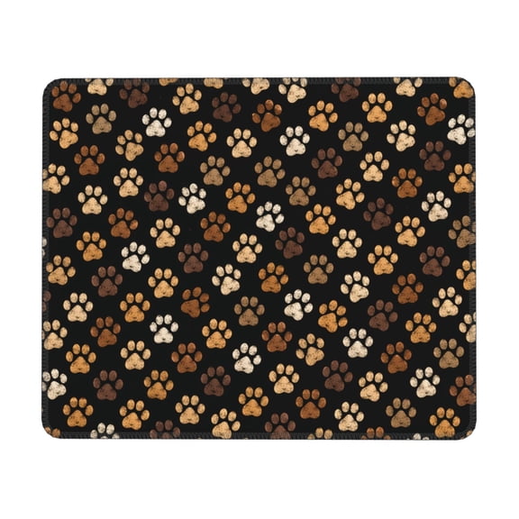 Playful Puppy Prints Pattern Art Mouse Pad Non-Slip Rubber Gaming Mousepad Rectangle for Computers Laptop 10 x 12 inch