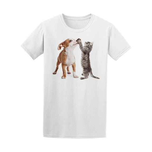 Playful Puppy With Kitten T-Shirt Men -Image by Shutterstock, Male XX-Large