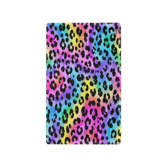 Playful Rainbow Leopard Print Decorative Wall Plate, Flame Retardant PC Plastic Light Switch & Outlet Cover with Mounting Screws Fits Blank Unused Outlet