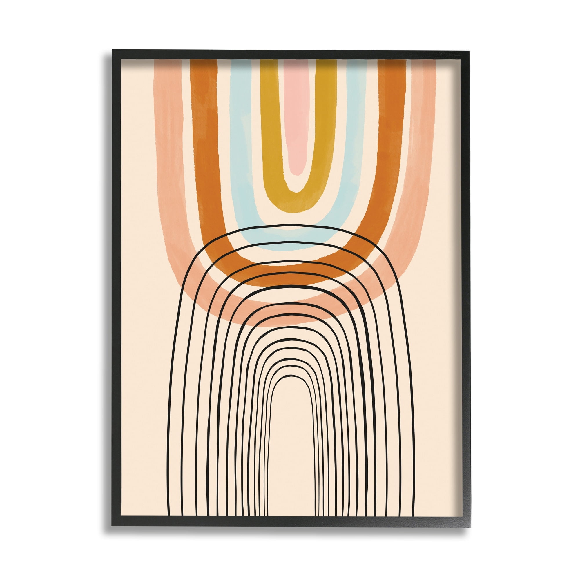 Stupell Industries Playful Rainbow Reflection Asymmetrical Linework,16 x 20,Designed by Lisa Barlow