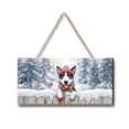 thumbnail image 1 of Playful Rat Terrier Welcomes Winter Snowy Day with Cardinal Bird Landscape Wood Sign Ratty Dog Lover Hanging Wall Home Decor - 2017, 1 of 5