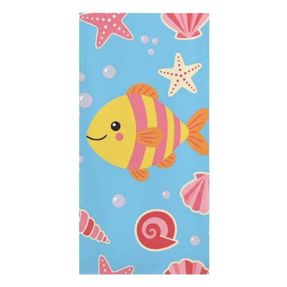 Playful Reef Friends Microfiber Beach Towel Absorbent Compact Towels for Swimming Pool Beach Travel Things for Vacation Essentials Adult Gift,61.4×30.3Inch