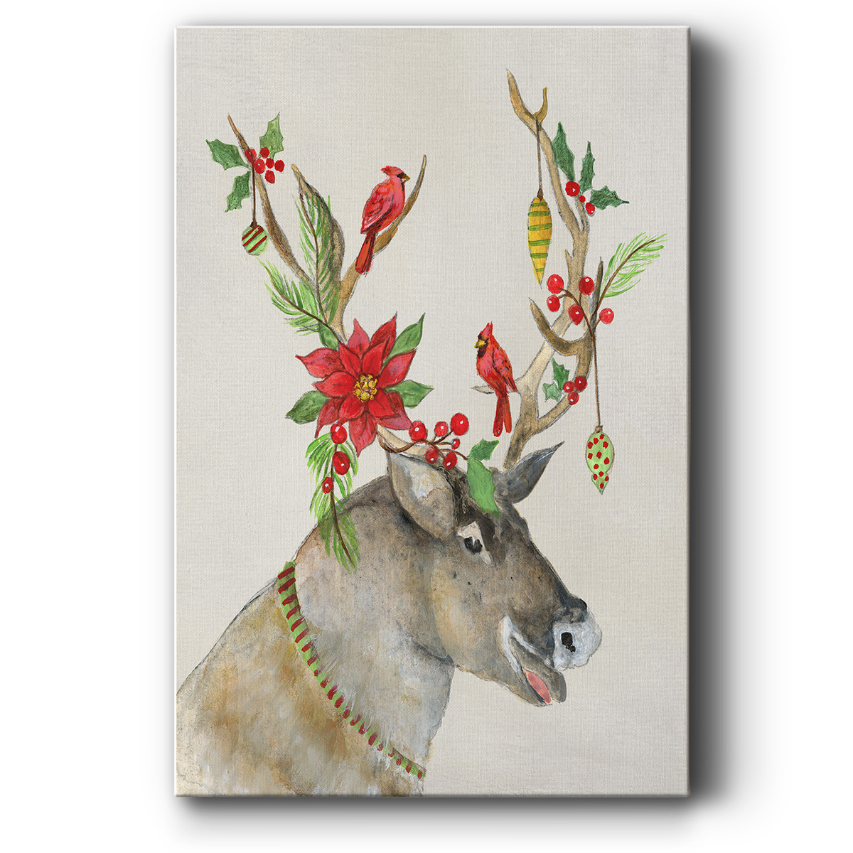 Playful Reindeer I- Gallery Wrapped Canvas