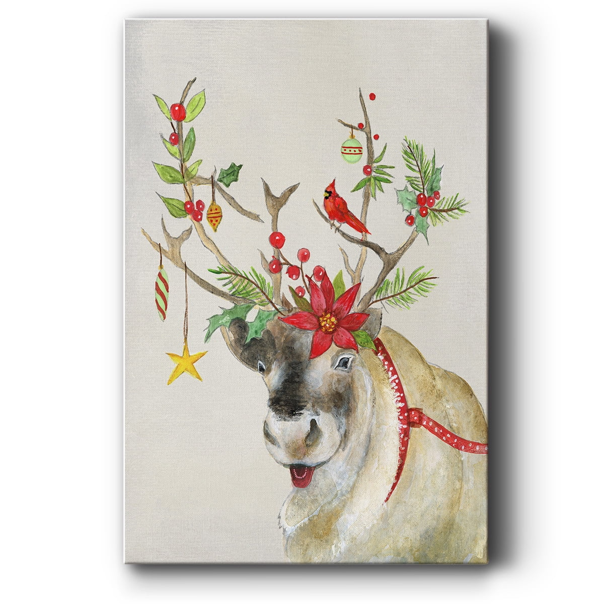 Playful Reindeer II- Gallery Wrapped Canvas