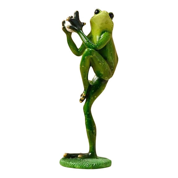 Playful Resin Frog Figurine Collection – 3.9 to 8.6 Inches, Assorted Poses