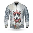 thumbnail image 1 of Playful Saint Bernard Welcomes Winter Snowy Day with Cardinal Bird All Over Print 3D Baseball Jacket Ratty Dog Lover Bomber Jacket Softball - 12017, 1 of 6