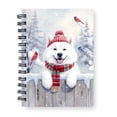 thumbnail image 1 of Playful Samoyed Welcomes Winter Snowy Day with Cardinal Bird Spiral Bound Journal Siberian Sammy Dog Lover 5x7in Spiral Notebook - 2017, 1 of 5